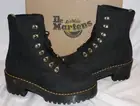 NIB Dr. Martens Leona Women's Nappa Leather Platform Boots Black Sz 8