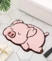 Thick bathmat Pink Pig Design Cute Bathroom mat,Bath Rug,Kids Room,Showroom, ...