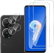 [GMUJIAO] [Pack of 2 + 2 Compatible with Asus Zenfone 10 for Screen Protector & Camera Protective Film Lens, HD Screen Protector [9H Hardness]