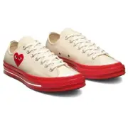 Womens Size 7 Converse Chuck Taylor All Star 70 Comme des Garcons PLAY Egret Red