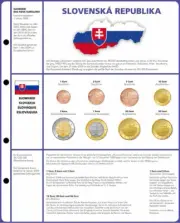Lindner 8450-19 printed page + coin sheet 3x Slovakia EURO-course-coins-sets