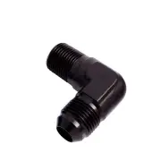 Aeroflow 90 Degree NPT To Male Flare Adapter Fitting 1/4" To -8 AN Black