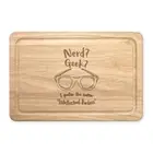 Nerd Geek Intellectual Badass Rectangular Wooden Chopping Board - Funny Joke