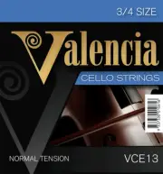 Valencia Cello Strings String Set 3/4 Size Steel With Ball End VCE13