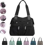 Langrents Nylon Tote Bag, Langrents Large Capacity Waterproof Multi Pocket Shoulder Bag,Versatile Travel Crossbody Bag