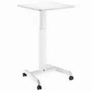 Desky Zero Pedestal Stand Up Desk - White