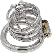 Metal Chastity Lock Penis Cage Chastity Device with Key for Men to Wear Bondage Metal Hollow Chastity Cage Beginner Cage Sex Tool