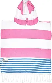 Kids Hooded Beach Towel – Pink & Blue Cotton Poncho for Babies, Toddlers & Young Children – Quick-Dry, Lightweight, Soft & Absorbent – Sizes 0–5 Years (0-12 Months Old)