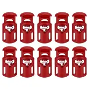 30Pcs 5.5x3mm Cord Lock Plastic Single Hole Spring Toggle Stoppers, Dark Red