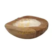 Teak Decorative Bowl Brown Indoor Outdoor Home Decor Tabletop Decoration