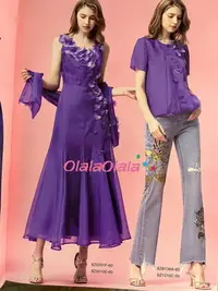 在飛比找Yahoo!奇摩拍賣優惠-蔡佳瑾 23春夏 8Z9010E 紫色雪紡洋裝 全新附吊牌 