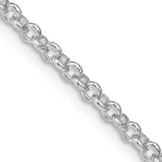 20 Inch Sterling Silver Rhodium-Plated 2.8mm Rolo Chain