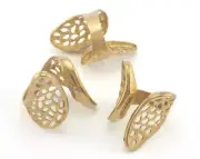 Sail - Wings Adjustable Ring Raw brass (18.5mm 8.5US inner size Adjustable 3693
