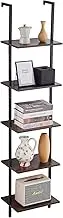 VEVOR Ladder Shelf, 5-Tier Bookshelf 15.6x11.8in, Open Wall-Mounted Ladder Shelf with Metal Frame,Storage Rack Sundries Holder for Kitchen Bedroom Bathroom Living Room, Black
