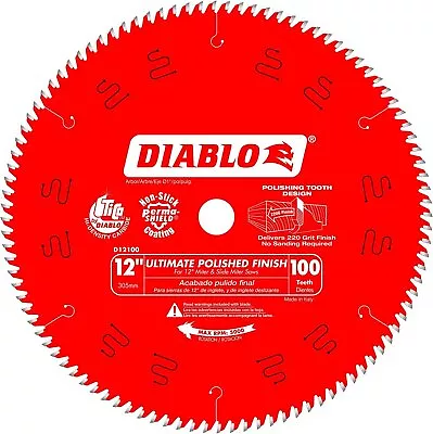 Freud D12100X 100 Tooth Diablo Ultra Fine Circular Saw Blade 12"