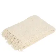 Belle Abbey Cotton Throw Blanket Rectangle 130x170cm Sofa Bedding Decor Natural