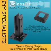 Balustrade Pool Glass Spigot Square Stainless Steel Matt Black Duplex 2205