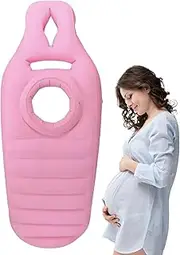 Pregnancy Pool Float with Belly Hole, Pool Float Lounger, Thick PVC Non-Slip Flocking Yoga Mat with Abdominal Hole for Women Sleeping Comfort Swim Lake