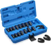 3/8" Drive Crowfoot Flare Nut Wrench Set,18-Piece Chrome Vanadium Steel Crows Fo