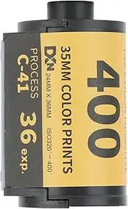 35mm Camera Color Film, ISO 320‑400 Fine Grain Wide Exposure Latitude Camera Printing Film HD Camera Color Negative Film for 135 Camera (36 Sheet)