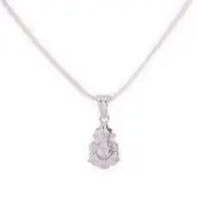 Indian Traditional Pure 925 Sterling Silver Ganpati Pendant Chain For Unisex Kid