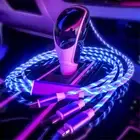 3 in 1 LED Glowing Charging Cable For iPhone Light USB Type C Micro iPad Android