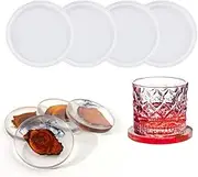 4 Pack DIY Round Silicone Coaster Molds,Big Silicone Crystal Coaster Mold,Thick Epoxy Resin Coaster Molds Set for Casting with Resin,Casting with Coaster, Cups Mats,Cement,Home Decorationt,3.15 inch