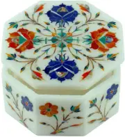 4"x4"x2" White Marble Jewelry Box , Trinket Box, Handmade Box, Wedding Gift