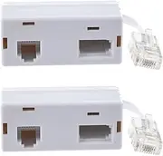Binxind 2X Rj45 Plug to Bt Rj11 Secondary Splitter Telephone Adapter