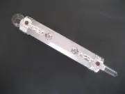 Large Rose Quartz Crystal Healing Wand with OM & Garnet Buttons Gemstone Stick