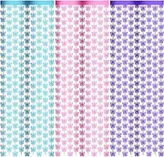 Yeaqee 3 Pcs Butterfly Fringe Party Backdrop Hanging Butterfly Foil Curtain Garland Decorations Streamers for Birthdays Princess Themed Bridal Shower Bachelorette Party Decor, Pink, Blue, Purple