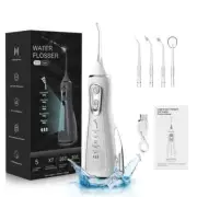 Portable USB Dental Water Flosser–300ml Tank 4 Nozzles IPX7 Waterproof ForTravel