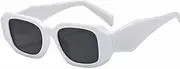 [DUPER] retro rectangle sunglasses men women. 90's trendy irregular hexagon rectangular chunky wide frame, UV