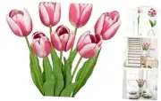 Artificial Tulips Flowers – 24" Long Stem Faux Tulips, 7PCS Real Touch Fake