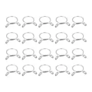 Fuel Line Hose Clips, 20pcs 19mm 304 Stainless Steel Tube Spring Clamps(Silver)