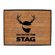 Im With The Stag Solid - Funny Novelty Doormat Man Cave Floor mat