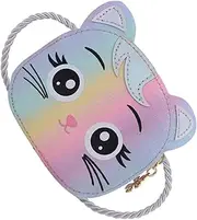 [CONGARTENO] Adorable Cat Shaped Purse for Boys Crossbody Shoulder Bag PU Cloth Material Spacious Coin Purse for Keys Items Fashionable Accessory