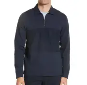 Ted Baker London Men's L/S Lydney Pullover 1/4 Zip Shirt Size 6 (2x) Navy