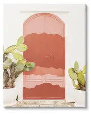 Contemporary Desert Doorway Cactus Canvas Wall Art by Leah Straatsma