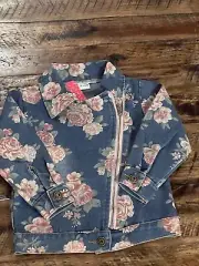 New NWT Pat Pat Floral Denim Side Zip Jean Jacket 18 24 Months