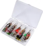 ibasenice Pcs Spinnerbait Kit for Bass Fishing Lures Fly Fishing Baits Kit Box Bright Colors Lures