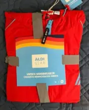 Aldi Gear 2024 Windbreaker Jacket Unisex Red XLarge Brand New