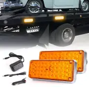 LED Rechargeable Portable Strobe Light Flashing Magnetic Trailer Road Light-2PCS