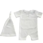 Newborn Clothing Bundle Beanie and Short Sleeve Rompers Set Shower Gift for 0-1M