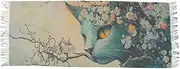 [AIXIWAWA] Women's Pashminas Scarf Art Cat Floral Print, Shawls Wrap Lightwight with Tassel for Evening Dress Dinner Party, Multicolor