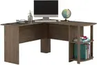 Rustic Brown Wood L Shaped Desk Corner Computer Workstation Laptop Table Office