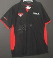 ESSENDON - JOBE WATSON SIGNED POLO SHIRT UNFRAMED + PHOTO PROOF & C.O.A