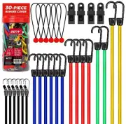30-Piece Bungee Cords Assorted Sizes with Hooks Tarp Bungee Ball Ties