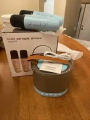 NIB Mini Karaoke Machine Portable Bluetooth Speaker with 2 Microphones