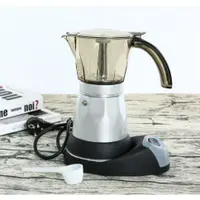 在飛比找蝦皮購物優惠-歐鋁製電熱電動插電器具辦公咖啡機便捷式咖啡壺意式摩卡壺用咖啡